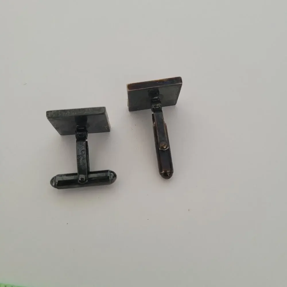 Christian Dior Gold Black Tone Logo‎ Cufflinks Authentic
